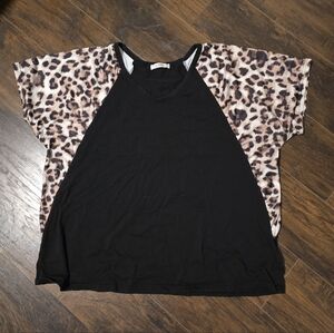 MSJ | Black Leopard Top 3XL